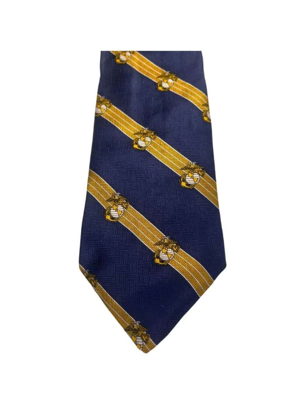 London 400 Cambridge Apparel Navy & Gold Silk Tie W Marine Corps Emblem (3/$15)